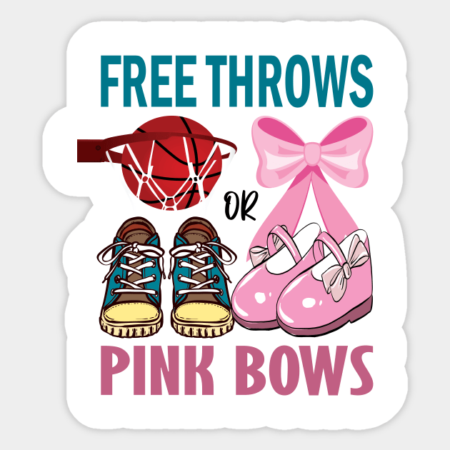 free throws or pink bows gender reveal cute gift idea Sticker by DODG99